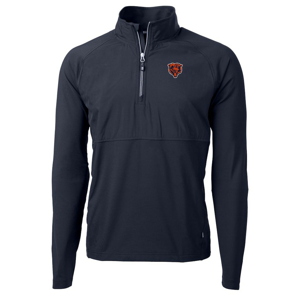 Cutter & Buck Adapt Eco Knit Hybrid Recycled Quarter-Zip Throwback Pullover Top - Chicago Bears Pullover