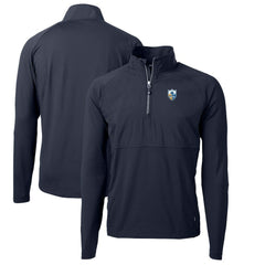 Cutter & Buck Adapt Eco Knit Hybrid Recycled Quarter-Zip Throwback Pullover Top - Los Angeles Chargers Pullover