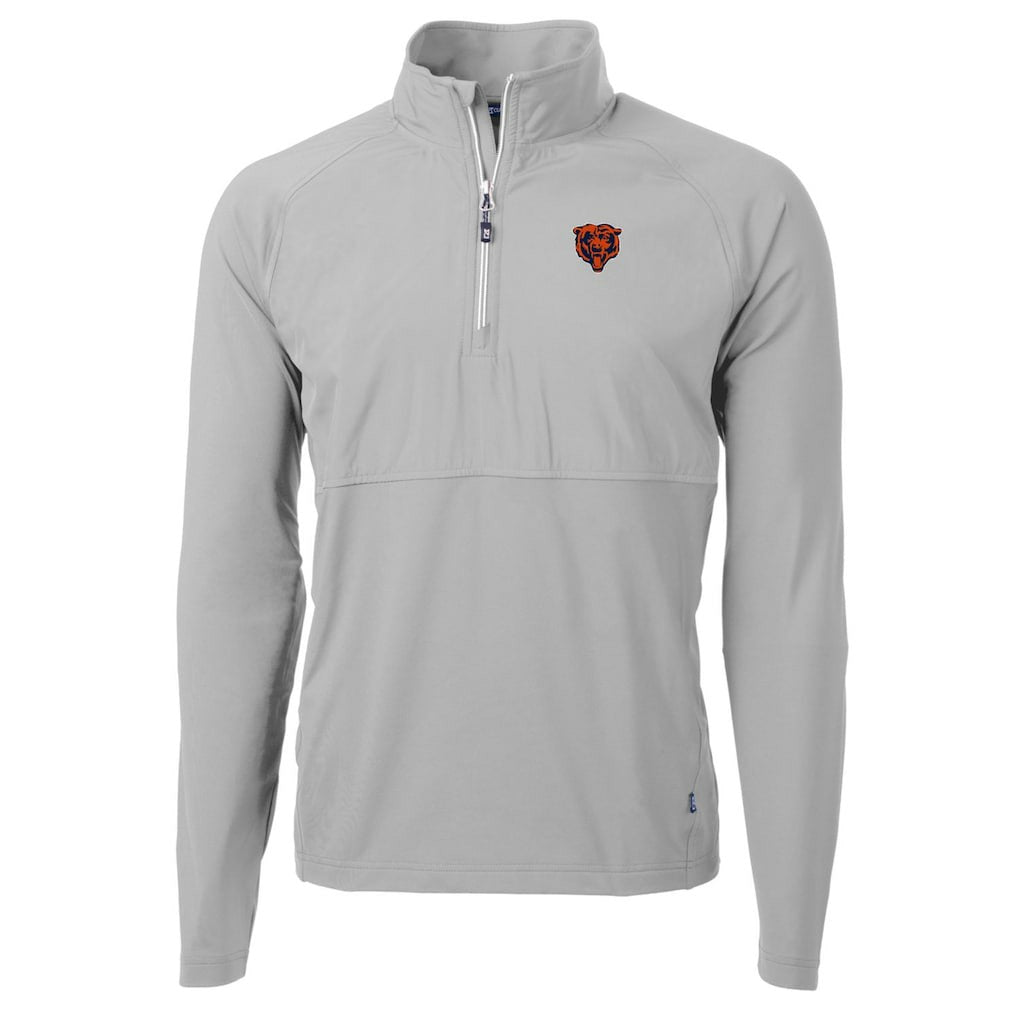 Cutter & Buck Adapt Eco Knit Hybrid Recycled Quarter-Zip Throwback Pullover Top - Chicago Bears Pullover