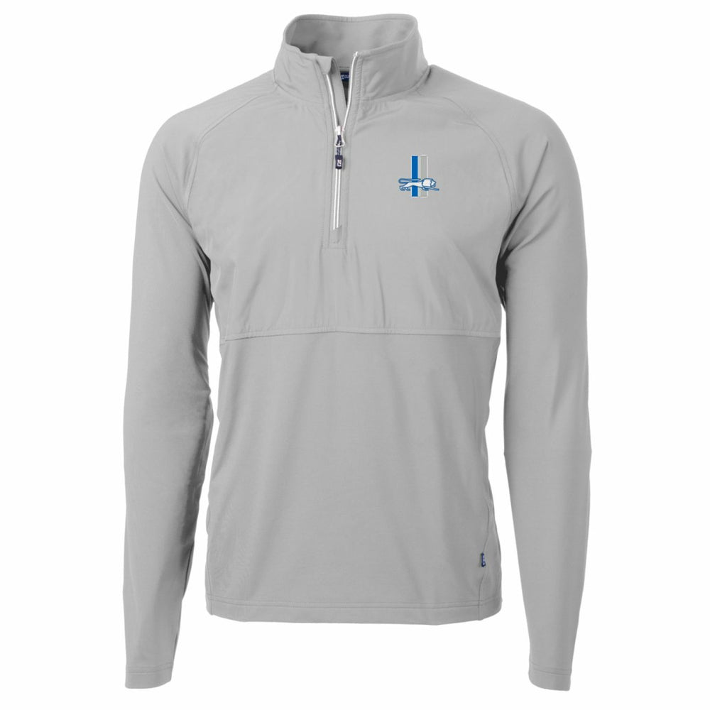 Cutter & Buck Adapt Eco Knit Hybrid Recycled Quarter-Zip Throwback Pullover Top - Detroit Lions Pullover