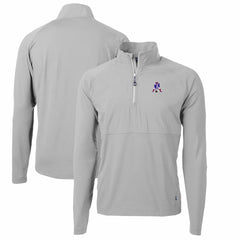 Cutter & Buck Adapt Eco Knit Hybrid Recycled Quarter-Zip Throwback Pullover Top - New England Patriots Pullover