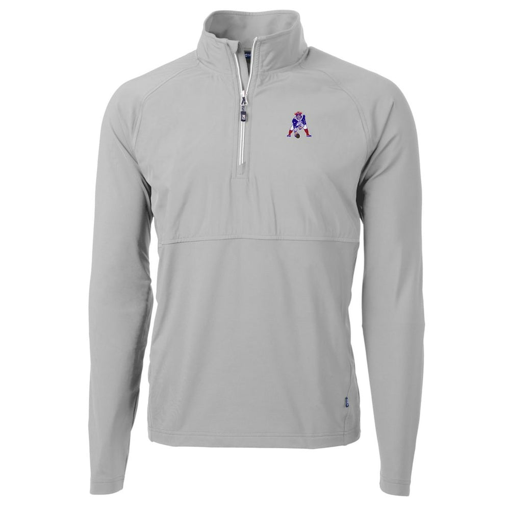 Cutter & Buck Adapt Eco Knit Hybrid Recycled Quarter-Zip Throwback Pullover Top - New England Patriots Pullover
