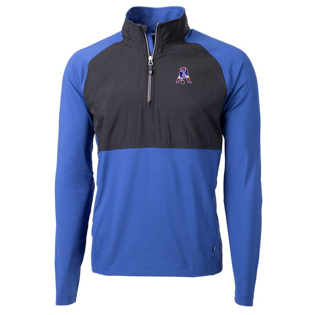 Cutter & Buck Adapt Eco Knit Hybrid Recycled Quarter-Zip Throwback Pullover Top - New England Patriots Pullover