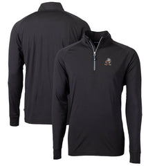 Cutter & Buck Adapt Eco Knit Stretch Recycled Quarter-Zip Throwback Pullover Top - Cleveland Browns Pullover