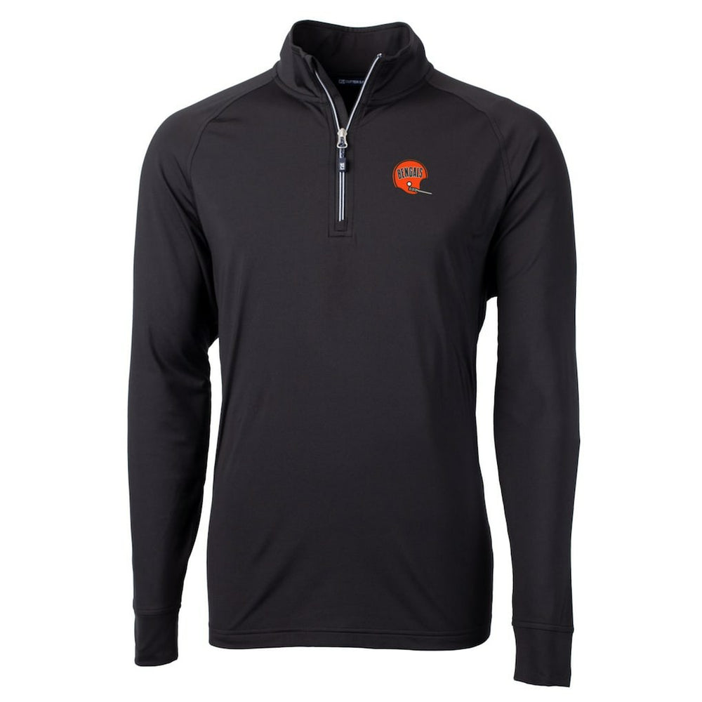 Cutter & Buck Adapt Eco Knit Stretch Recycled Quarter-Zip Throwback Pullover Top - Cincinnati Bengals Pullover