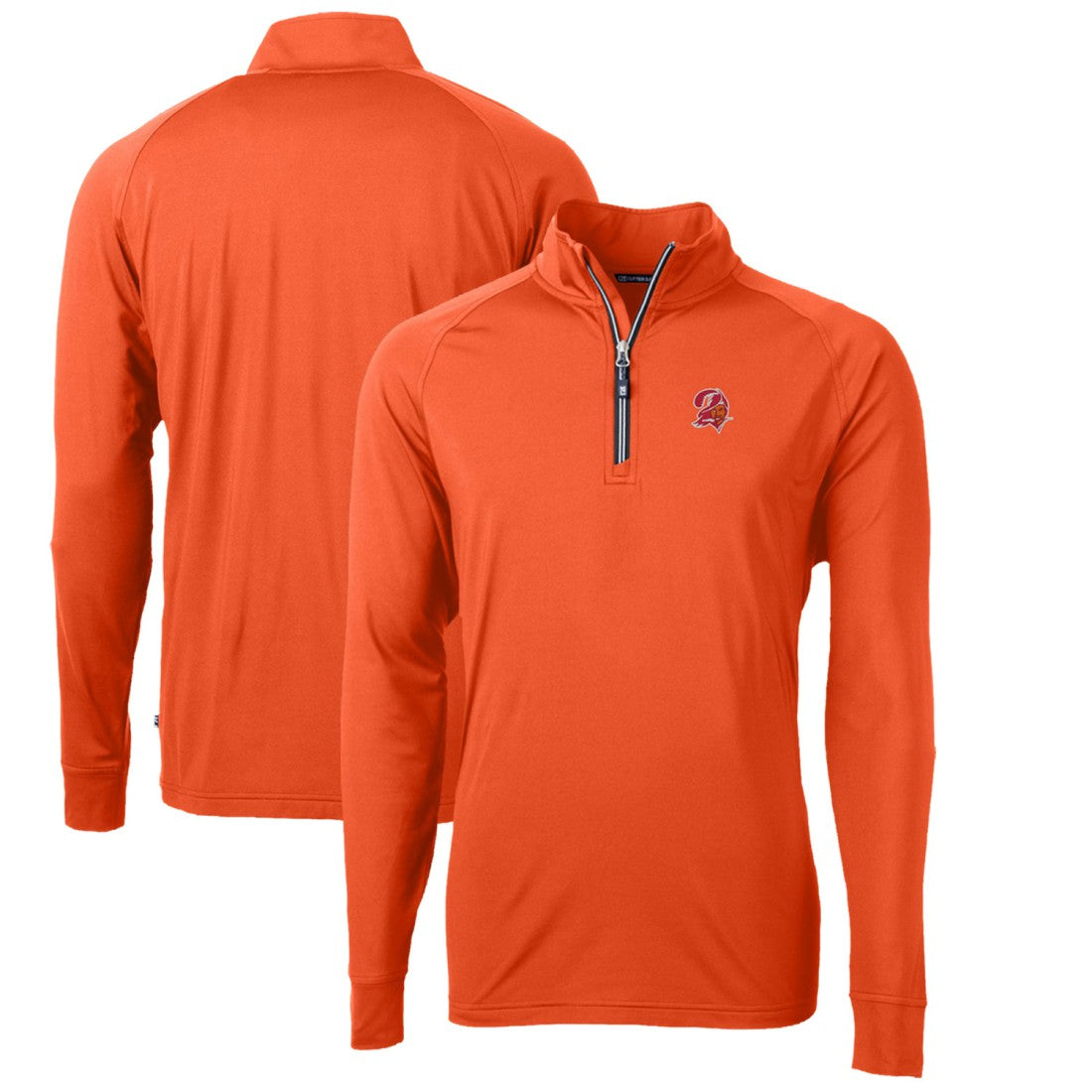 Cutter & Buck Adapt Eco Knit Stretch Recycled Quarter-Zip Throwback Pullover Top - Tampa Bay Buccaneers Pullover