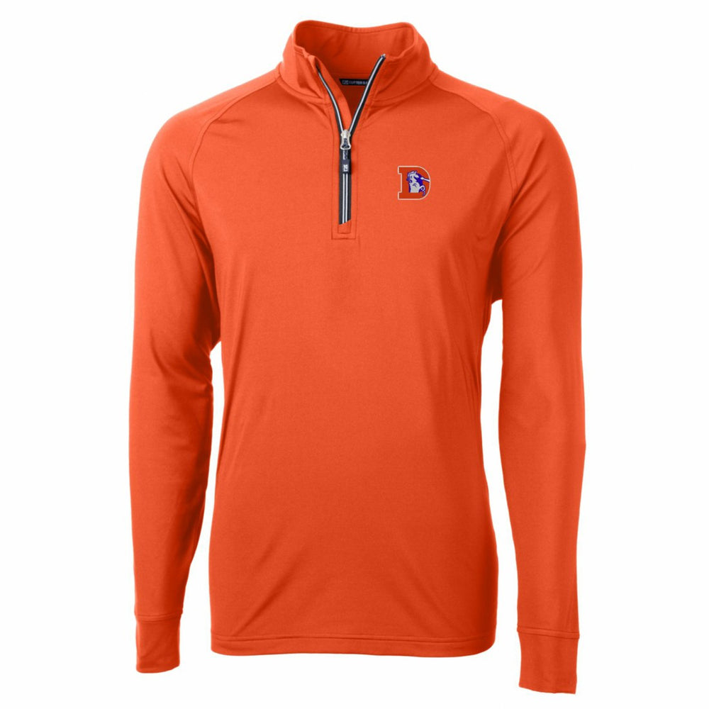 Cutter & Buck Adapt Eco Knit Stretch Recycled Quarter-Zip Throwback Pullover Top - Denver Broncos Pullover