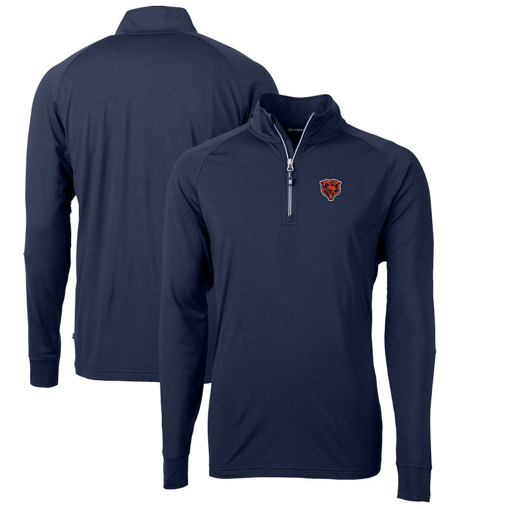 Cutter & Buck Adapt Eco Knit Stretch Recycled Quarter-Zip Throwback Pullover Top - Chicago Bears Pullover