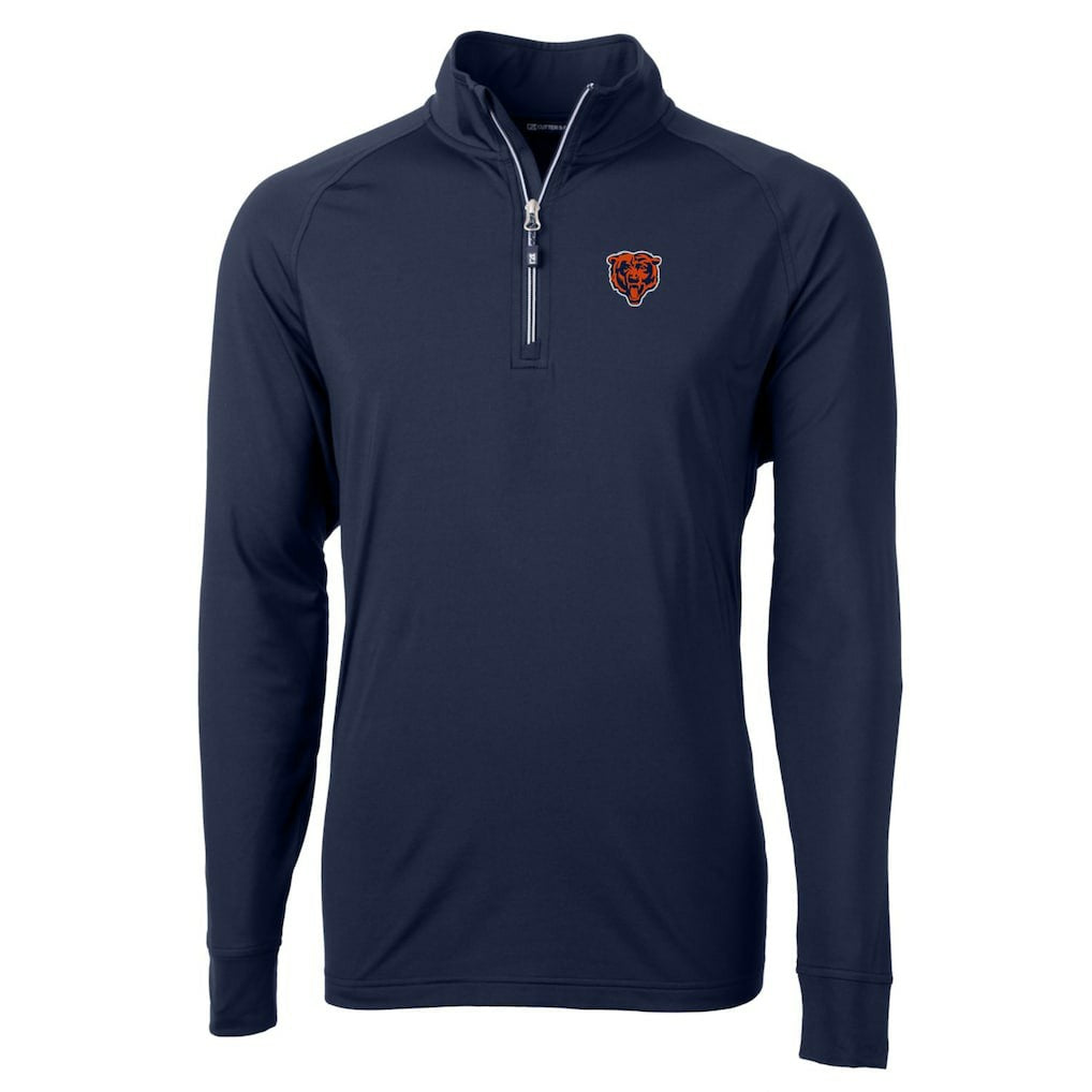 Cutter & Buck Adapt Eco Knit Stretch Recycled Quarter-Zip Throwback Pullover Top - Chicago Bears Pullover