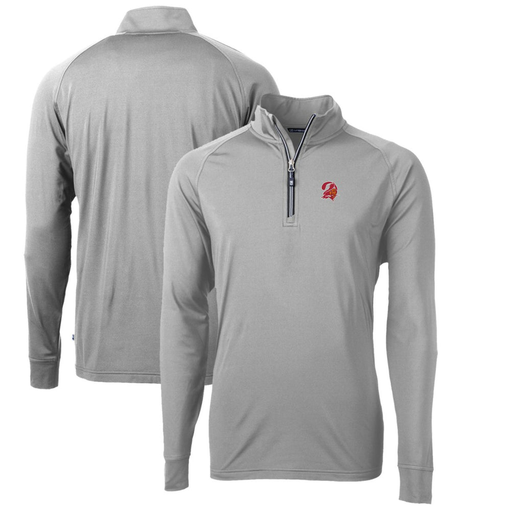 Cutter & Buck Adapt Eco Knit Stretch Recycled Quarter-Zip Throwback Pullover Top - Tampa Bay Buccaneers Pullover