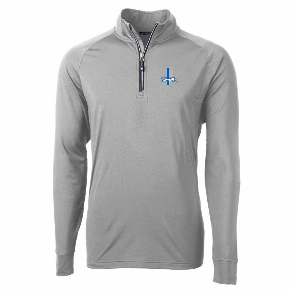 Cutter & Buck Adapt Eco Knit Stretch Recycled Quarter-Zip Throwback Pullover Top - Detroit Lions Pullover