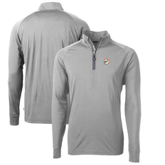 Cutter & Buck Adapt Eco Knit Stretch Recycled Quarter-Zip Throwback Pullover Top - Miami Dolphins Pullover