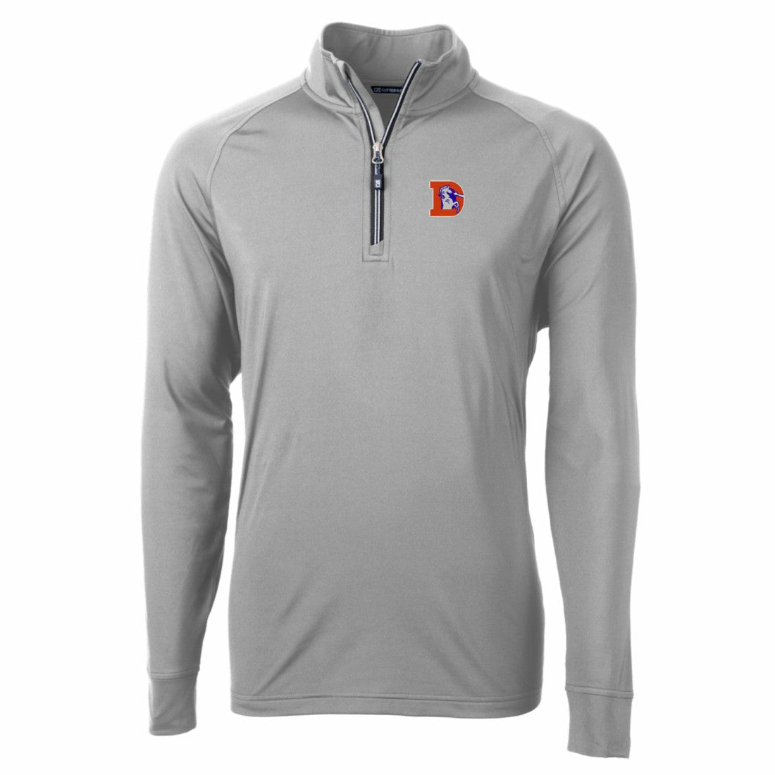Cutter & Buck Adapt Eco Knit Stretch Recycled Quarter-Zip Throwback Pullover Top - Denver Broncos Pullover