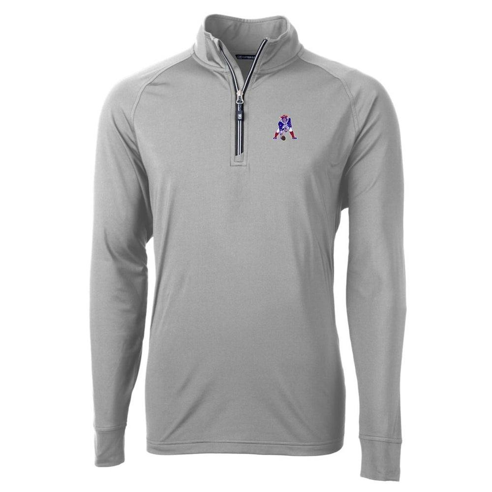 Cutter & Buck Adapt Eco Knit Stretch Recycled Quarter-Zip Throwback Pullover Top - New England Patriots Pullover