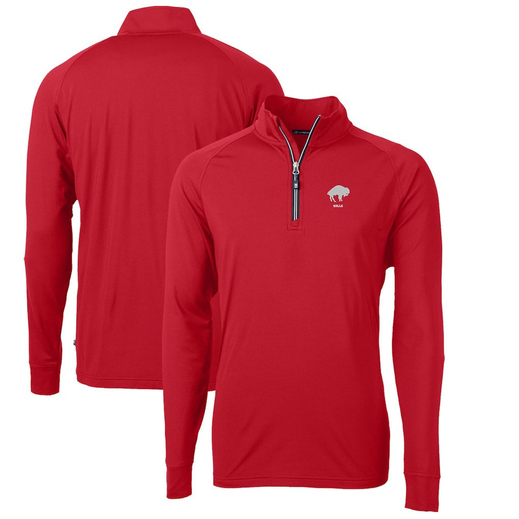 Cutter & Buck Adapt Eco Knit Stretch Recycled Quarter-Zip Throwback Pullover Top - Buffalo Bills Pullover