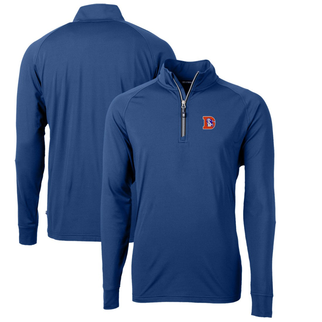 Cutter & Buck Adapt Eco Knit Stretch Recycled Quarter-Zip Throwback Pullover Top - Denver Broncos Pullover