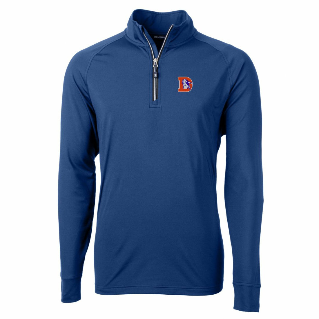 Cutter & Buck Adapt Eco Knit Stretch Recycled Quarter-Zip Throwback Pullover Top - Denver Broncos Pullover