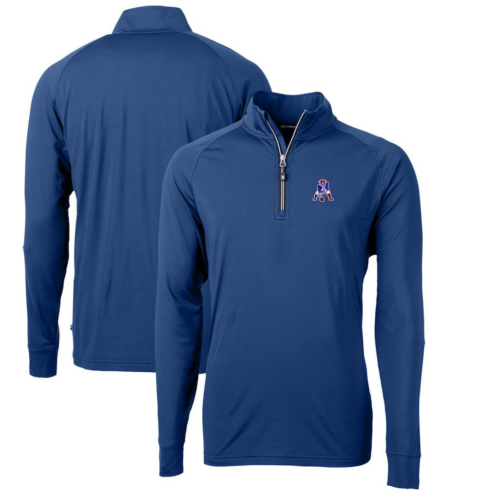 Cutter & Buck Adapt Eco Knit Stretch Recycled Quarter-Zip Throwback Pullover Top - New England Patriots Pullover