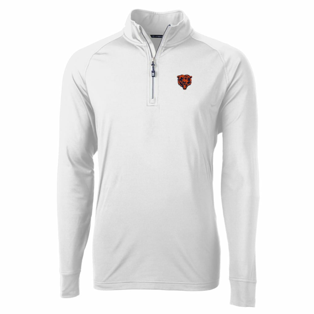 Cutter & Buck Adapt Eco Knit Stretch Recycled Quarter-Zip Throwback Pullover Top - Chicago Bears Pullover