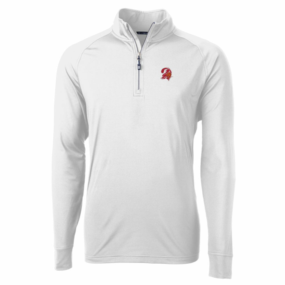 Cutter & Buck Adapt Eco Knit Stretch Recycled Quarter-Zip Throwback Pullover Top - Tampa Bay Buccaneers Pullover