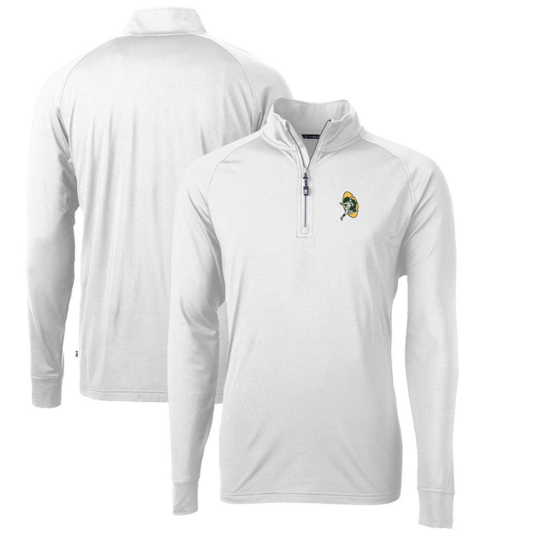 Cutter & Buck Adapt Eco Knit Stretch Recycled Quarter-Zip Throwback Pullover Top - Green Bay Packers Pullover