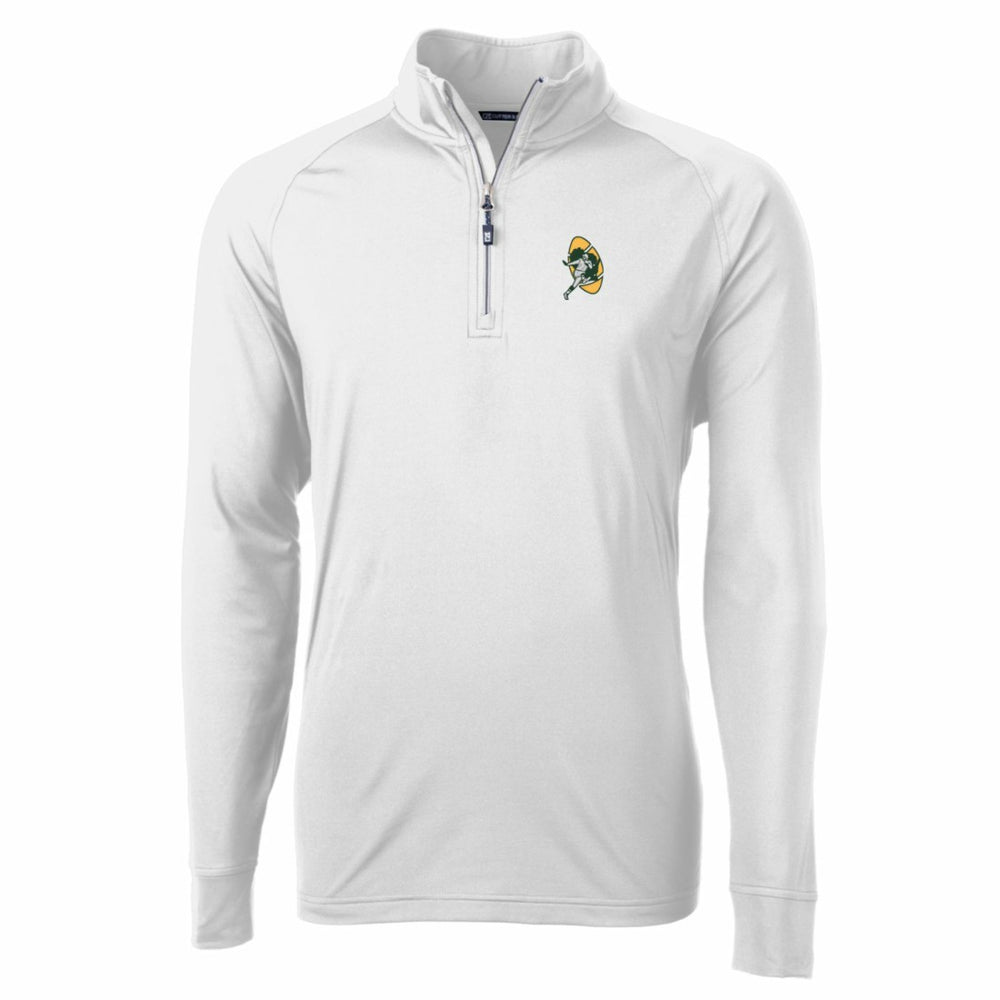 Cutter & Buck Adapt Eco Knit Stretch Recycled Quarter-Zip Throwback Pullover Top - Green Bay Packers Pullover