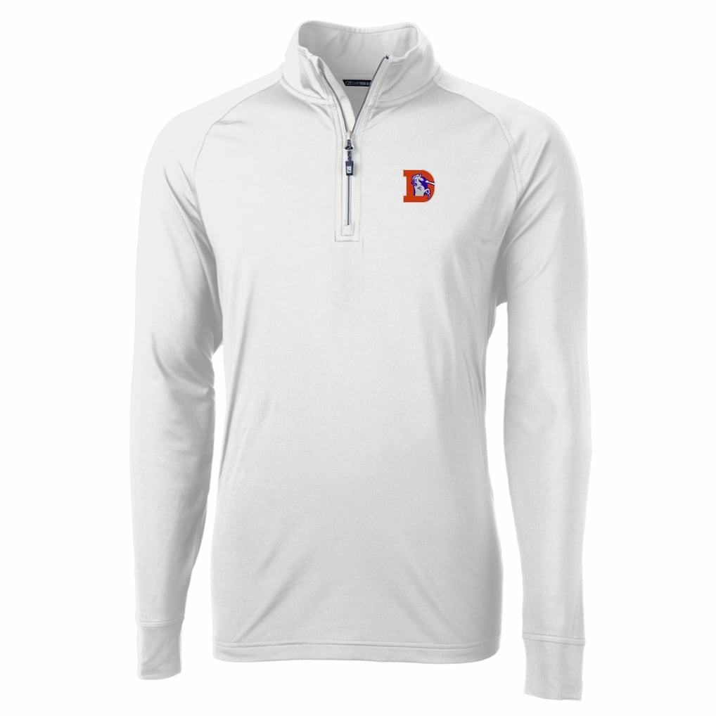 Cutter & Buck Adapt Eco Knit Stretch Recycled Quarter-Zip Throwback Pullover Top - Denver Broncos Pullover
