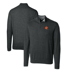 Cutter & Buck Throwback Logo Lakemont Tri-Blend Quarter-Zip Pullover Sweater - Cincinnati Bengals Pullover