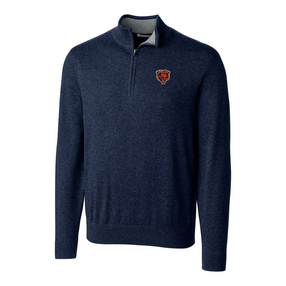 Cutter & Buck Throwback Logo Lakemont Tri-Blend Quarter-Zip Pullover Sweater - Chicago Bears Pullover