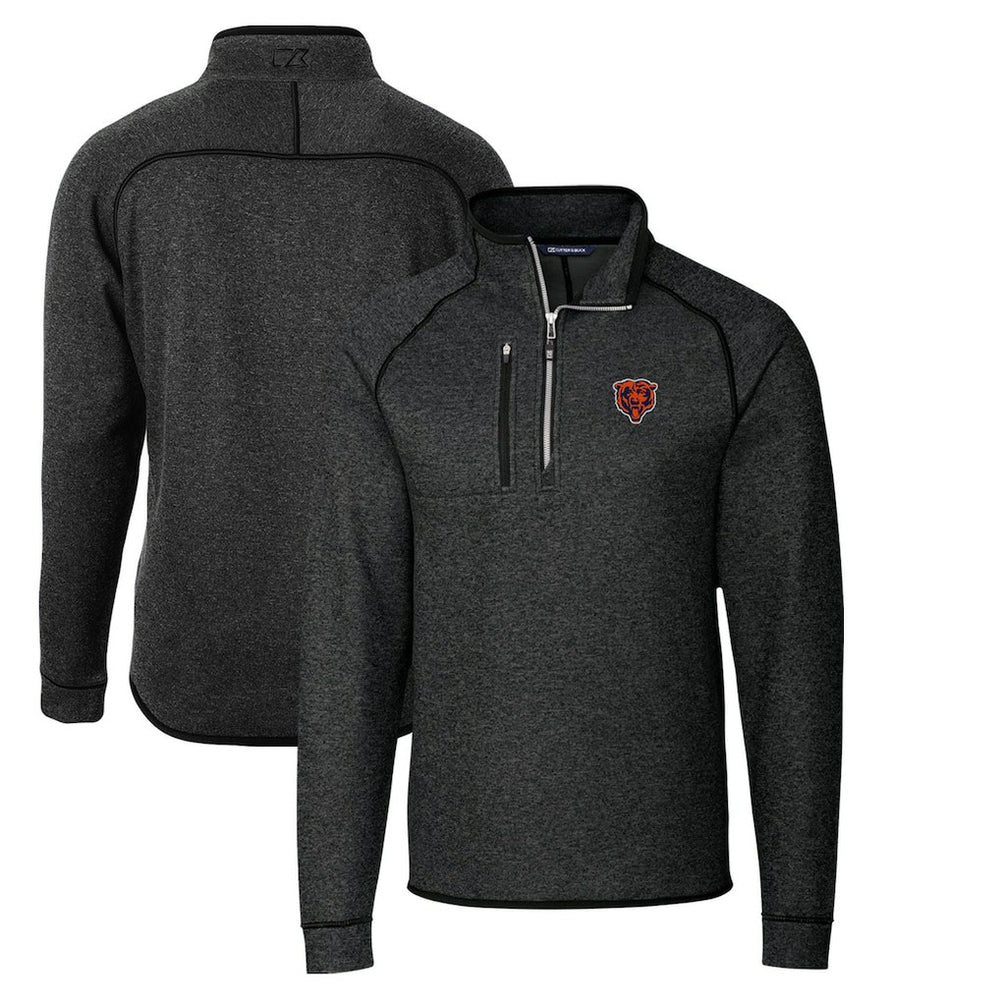Cutter & Buck Throwback Logo Mainsail Sweater-Knit Half-Zip Pullover Jacket - Chicago Bears Pullover