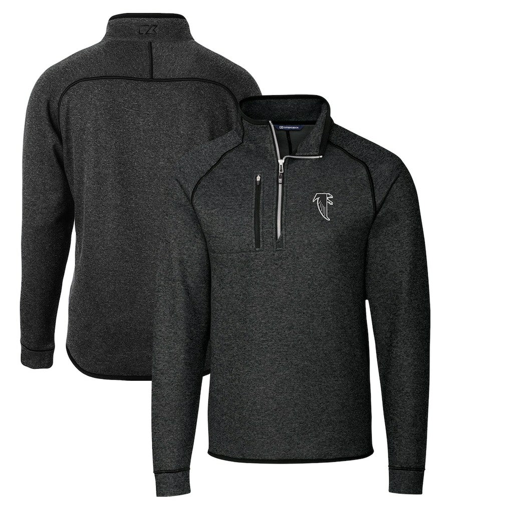 Cutter & Buck Throwback Logo Mainsail Sweater-Knit Half-Zip Pullover Jacket - Atlanta Falcons Pullover