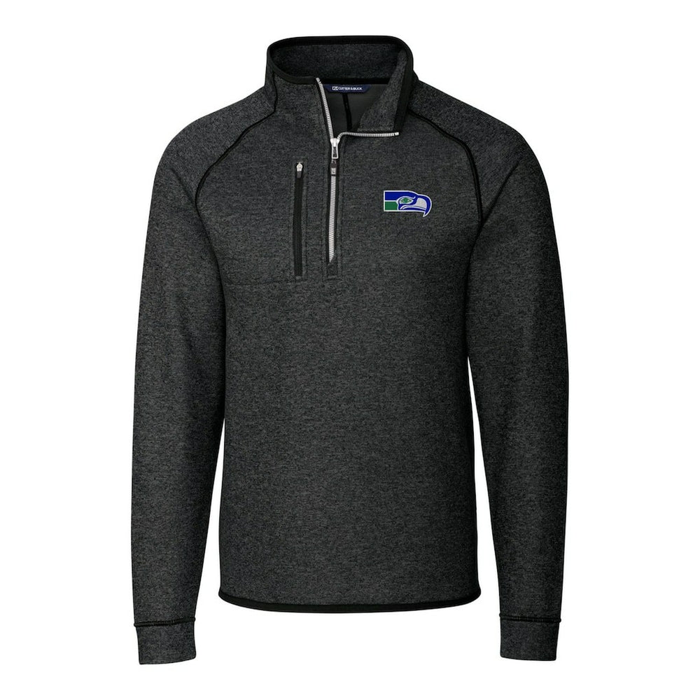 Cutter & Buck Throwback Logo Mainsail Sweater-Knit Half-Zip Pullover Jacket - Seattle Seahawks Pullover