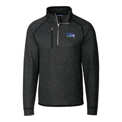Cutter & Buck Throwback Logo Mainsail Sweater-Knit Half-Zip Pullover Jacket - Seattle Seahawks Pullover