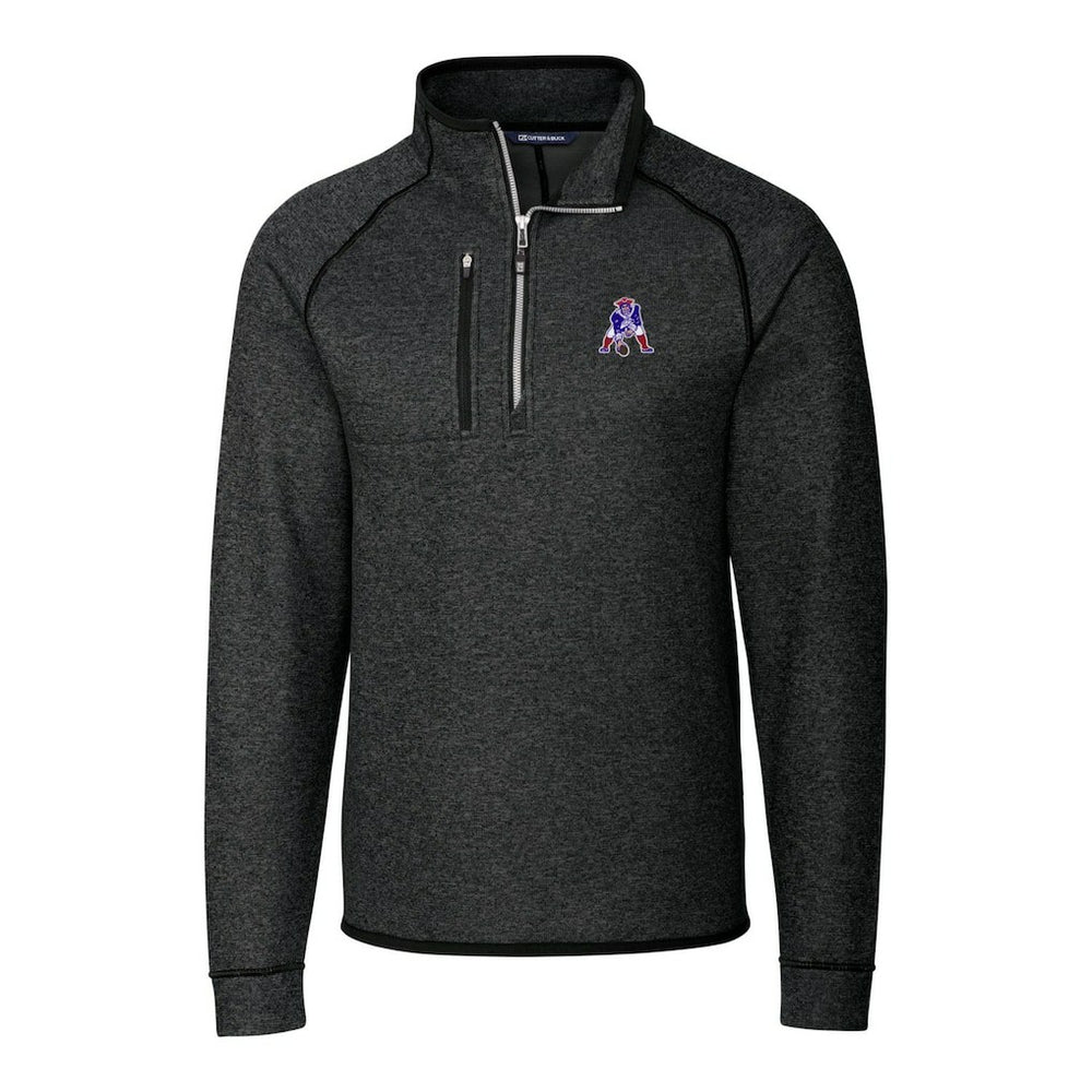 Cutter & Buck Throwback Logo Mainsail Sweater-Knit Half-Zip Pullover Jacket - New England Patriots Pullover