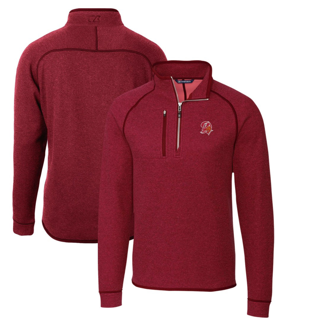 Cutter & Buck Mainsail Sweater-Knit Half-Zip Pullover Jacket - Tampa Bay Buccaneers Pullover
