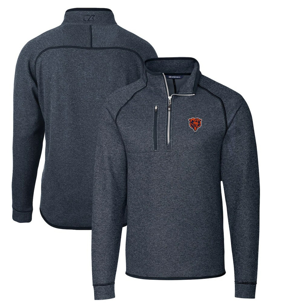 Cutter & Buck Throwback Logo Mainsail Sweater-Knit Half-Zip Pullover Jacket - Chicago Bears Pullover