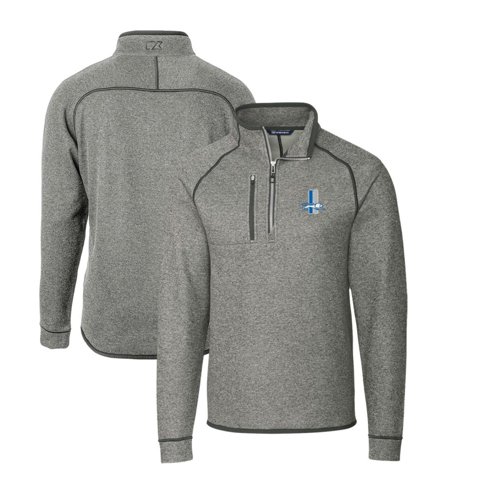 Cutter & Buck Throwback Logo Mainsail Sweater-Knit Half-Zip Pullover Jacket - Detroit Lions Pullover