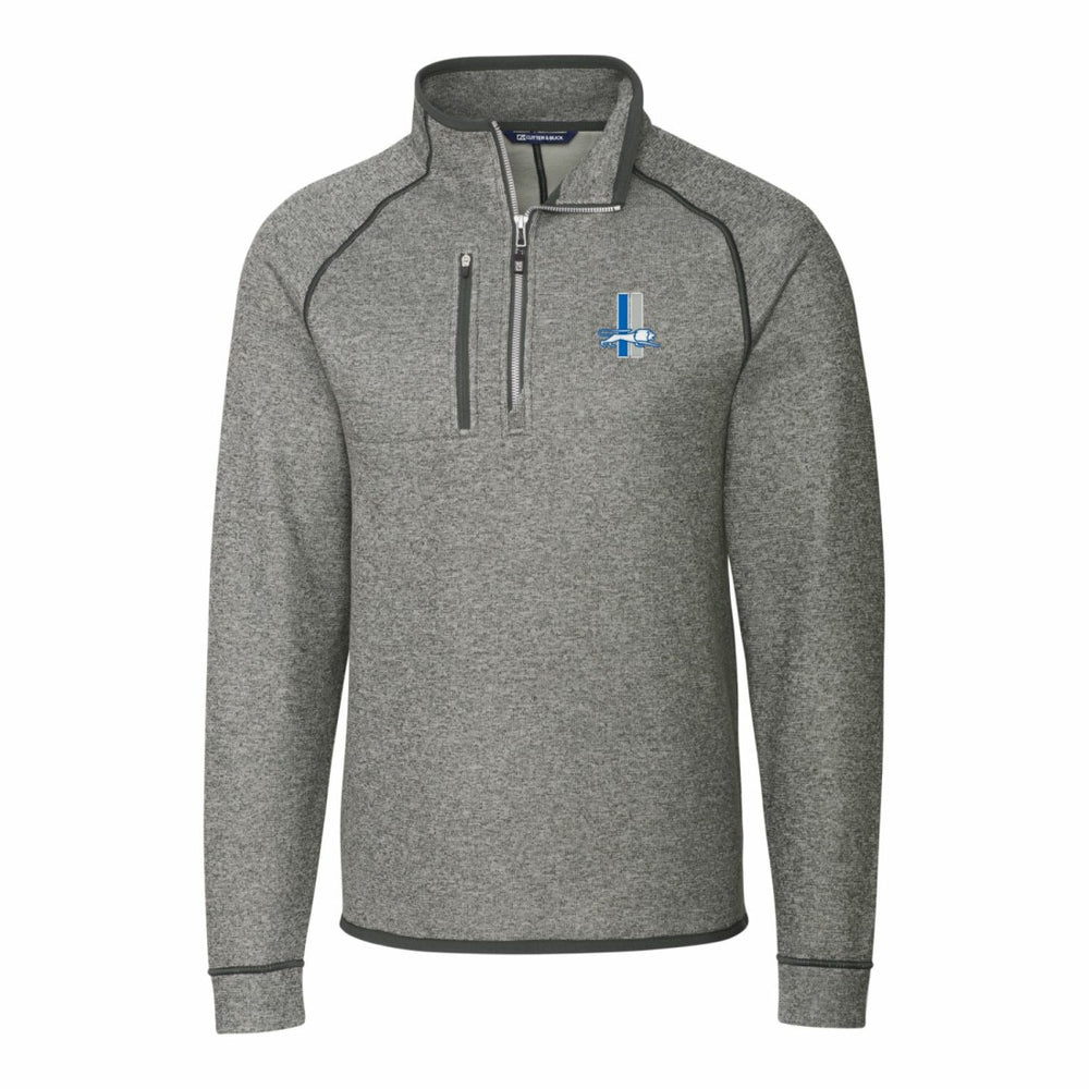 Cutter & Buck Throwback Logo Mainsail Sweater-Knit Half-Zip Pullover Jacket - Detroit Lions Pullover