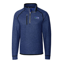 Cutter & Buck Throwback Logo Mainsail Sweater-Knit Half-Zip Pullover Jacket - Seattle Seahawks Pullover