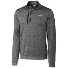 Cutter & Buck Stealth Heathered Throwback Logo Quarter-Zip Pullover Top - New York Jets Pullover