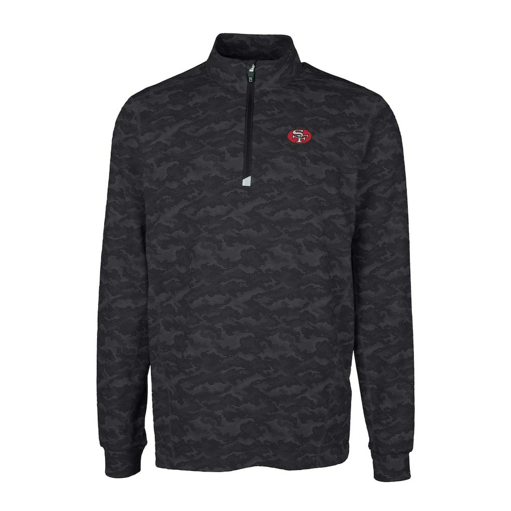 Cutter & Buck Throwback Logo Traverse Camo Print Stretch Quarter-Zip Pullover Top - San Francisco 49ers Pullover