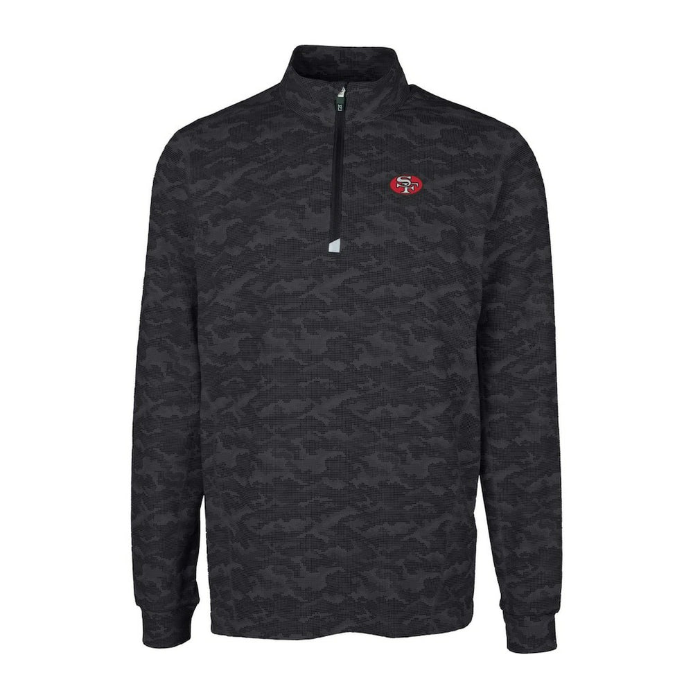 Cutter & Buck Throwback Logo Traverse Camo Print Stretch Quarter-Zip Pullover Top - San Francisco 49ers Pullover
