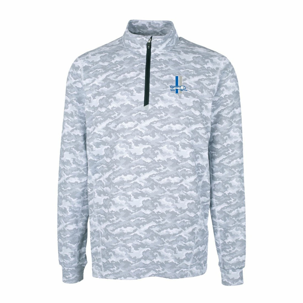 Cutter & Buck Throwback Logo Traverse Camo Print Stretch Quarter-Zip Pullover Top - Detroit Lions Pullover