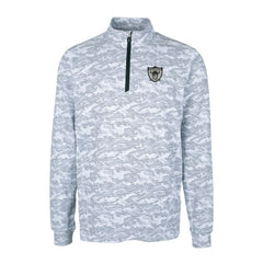 Cutter & Buck Throwback Logo Traverse Camo Print Stretch Quarter-Zip Pullover Top - Las Vegas Raiders Pullover
