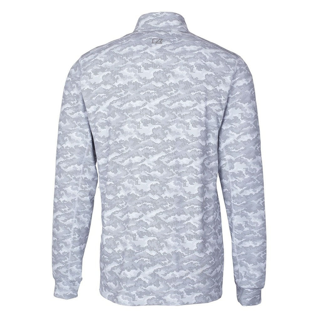 Cutter & Buck Throwback Logo Traverse Camo Print Stretch Quarter-Zip Pullover Top - Buffalo Bills Pullover