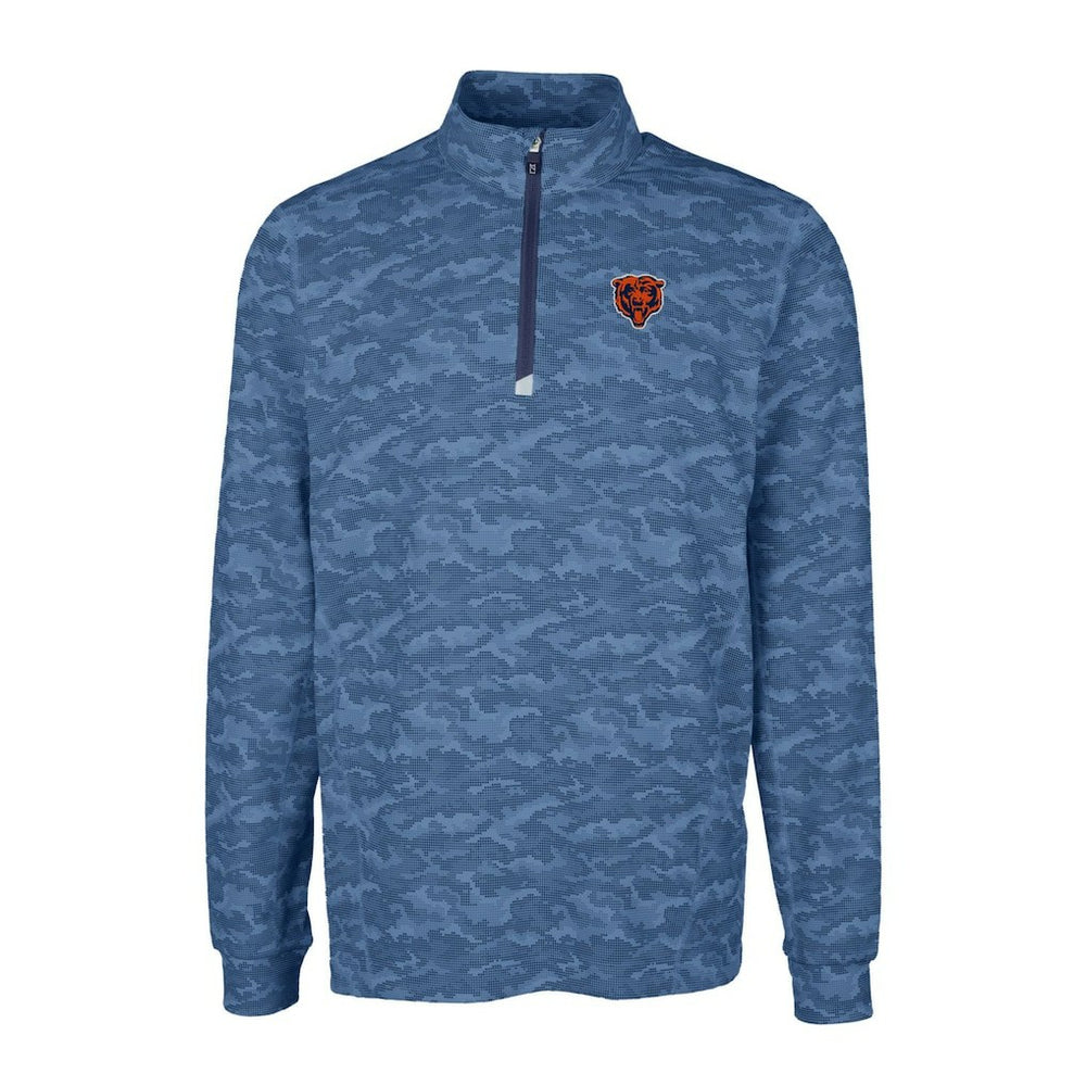 Cutter & Buck Throwback Logo Traverse Camo Print Stretch Quarter-Zip Pullover Top - Chicago Bears Pullover