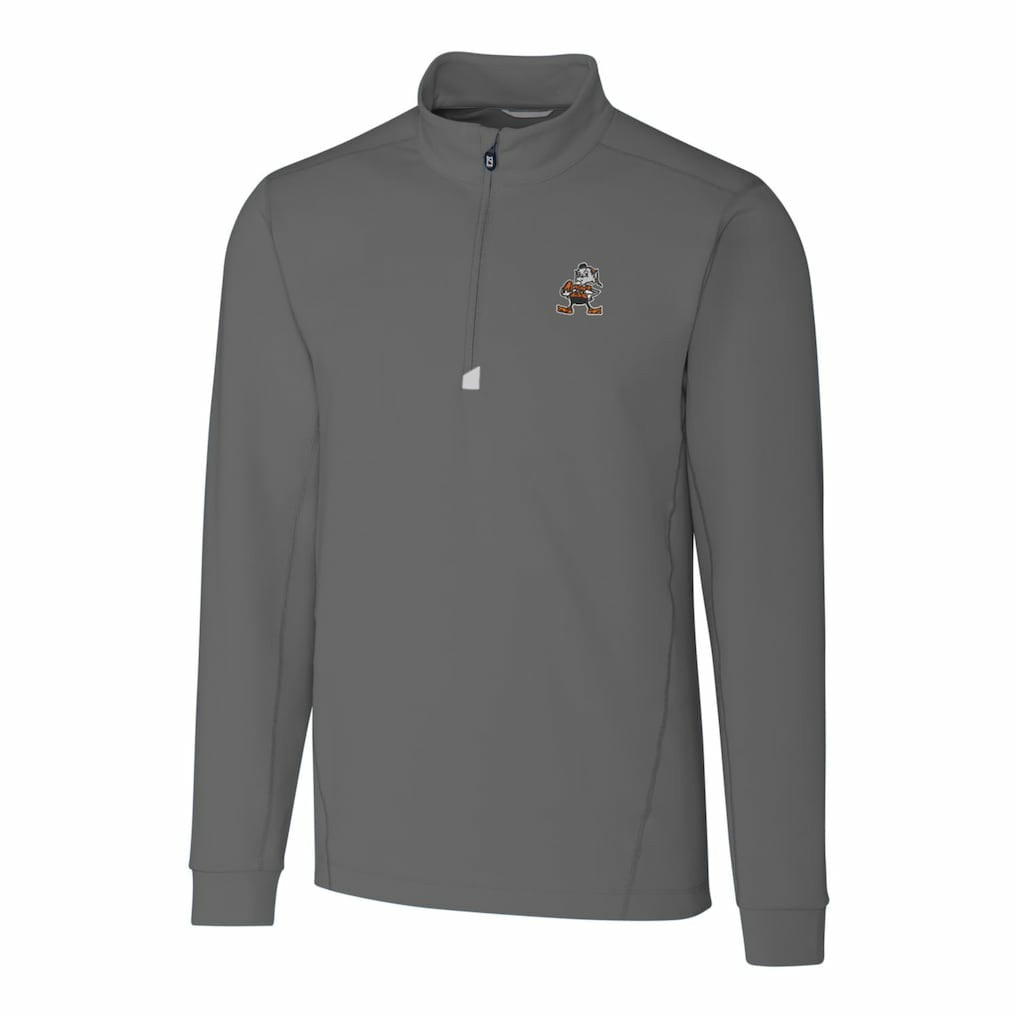Cutter & Buck Throwback Logo Traverse Stretch Quarter-Zip Pullover Top - Cleveland Browns Pullover