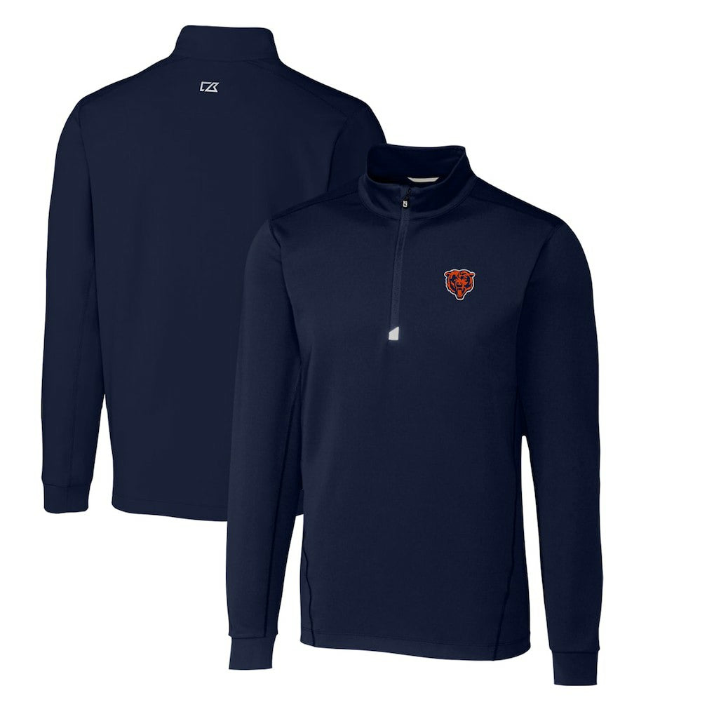 Cutter & Buck Throwback Logo Traverse Stretch Quarter-Zip Pullover Top - Chicago Bears Pullover