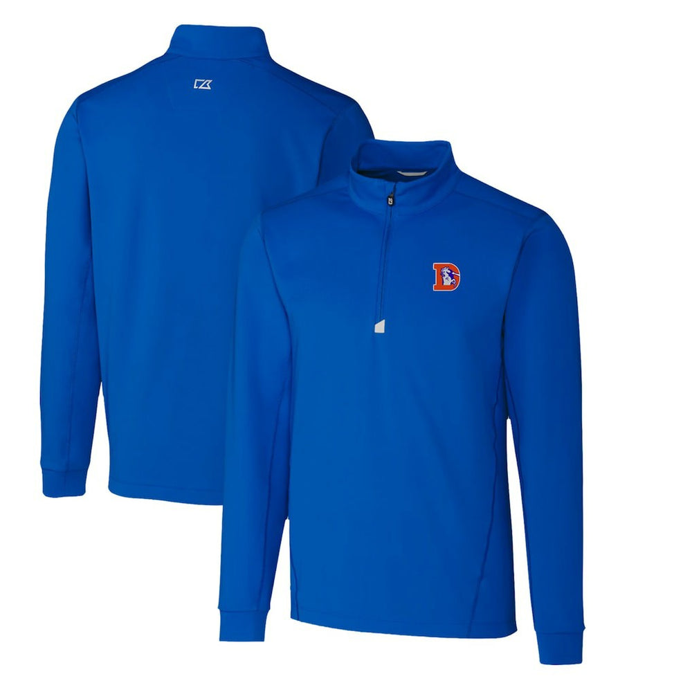 Cutter & Buck Throwback Logo Traverse Stretch Quarter-Zip Pullover Top - Denver Broncos Pullover