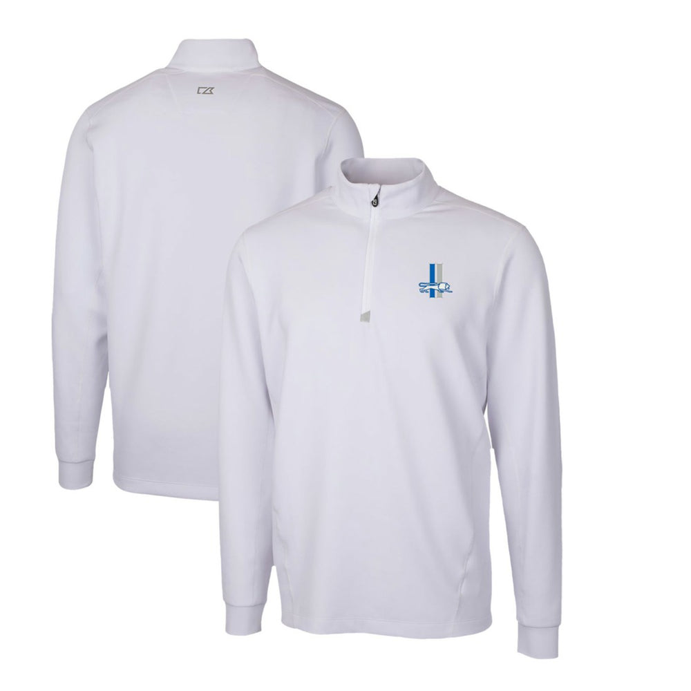Cutter & Buck Throwback Logo Traverse Stretch Quarter-Zip Pullover Top - Detroit Lions Pullover